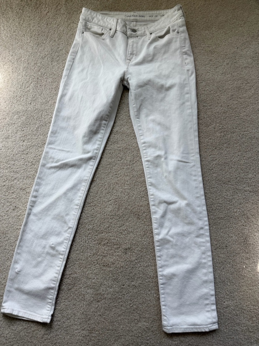 Calvin Klein Ultimate Skinny White Jeans W28 L32 Stretch